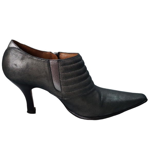 Donald J Pliner Women's Monica Taupe Pewter Metallic High Heel Booties Sz 6.5M - Picture 10 of 15